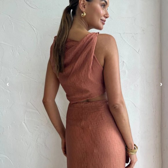 One Fell Swoop Florence Maxi Dress In Chestnut - Picture 4 of 7